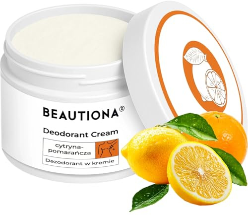 Natürliche Deo-Creme - Aluminiumfrei - Antitranspirant für empfindliche Haut - Lang anhaltender Schutz gegen Schweiß und Flecken (50 ml, Zitrone Orange)