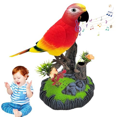 Electronic Talking Bird – Interactive Pet Toy, Smart Sound Parrot | Funny Voice Playback Gadget, Cute Robot Animal Figurine, Audio Mimic Doll, Repeater Mouth Device For Home Table Decoration