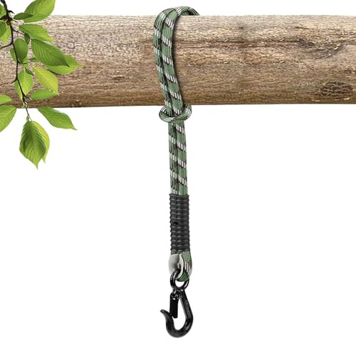 Yyiwhmy gungfäste lina, 1,25 m gunghängmatta, fästset, upphängning, med bekväma handtag och karbinhakar, för lekplatser, gunga, hängmattor, hängfåtölj, yoga, sandsäckar, grön
