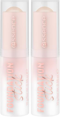 essence FOUNDATION stick, Nr. 120, Nude, pflegend, abdeckend, weichzeichnend, natürlich, vegan, ölfrei, ohne Konservierungsstoffe, ohne Parabene, 2er Pack (10g)