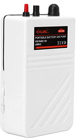 NVOQILIN Poisson d'air d'aquarium pour bulles d'air avec pierre à air alimenté par batterie 2 W aérateur d'oxygène
