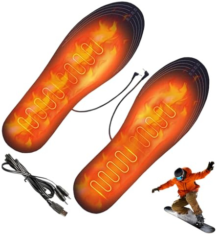 Heated Insoles for Men Electric Lightweight USB-Powered | Winter Foot Warmers for Women for Men Women Outdoor Camping Work Fishing Climbing Winter Cold Weather