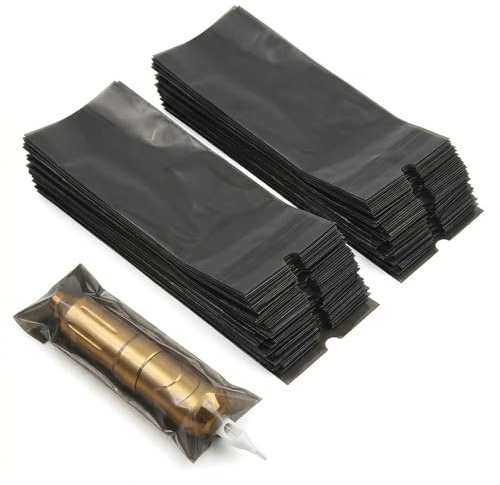 200PCS Tattoo Pen Bags,Disposable Large Tattoo Machine Covers,Durable 18 x 6,5 cm Waterproof Machine Sleeves Pen Machine Wrap for Cartridge Machine Accessories General Black