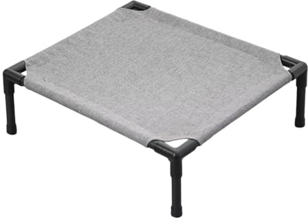 Sharplace Accessori per Cuccia rialzata e rinfrescante per Cani, Robusta, Traspirante, spaziosa, Portatile per terrazzo, Prato, Giardino, Soggiorno, Grigio Scuro, L