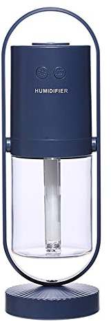 Riloer Humidificateur d'air rotatif à 360 ° - Diffuseur d'arômes avec veilleuse - Brume froide - Pour chambre à coucher, maison, voiture, plantes - Mini humidificateur d'air