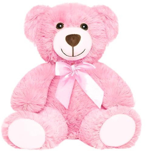 Yeqivo Orsi di peluche Animali imbalsamati Giocattoli di peluche Regalo per Bambino Fidanzata 13.5 Pollici per Natale San Valentino Compleanno Matrimonio Festa (Rosa,1 Pcs)