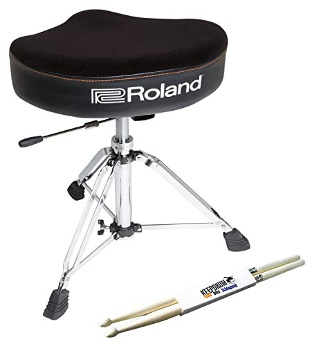 Roland RDT-SH hydraulischer Drumhocker Sattel-Sitz Schlagzeug Hocker + keepdrum Drumsticks