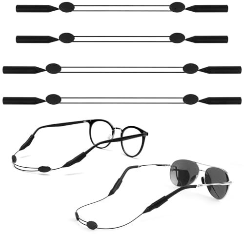 SWOUEKO Sportbrillenband Brillenband Sport, 4 Stück Verstellbare Brillenbänder Brillenkette