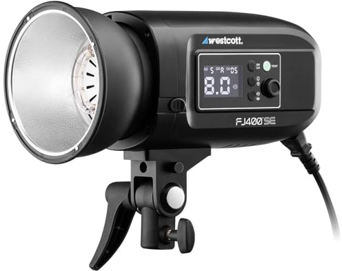 Westcott FJ400-SE 400Ws Photography Studio Strobe – AC-Powered Monolight Flash with FJ Wireless Trigger Compatibility, Bowens Mount, Fast Recycle Time, 5500K Daylight Color, & LED Modeling Light