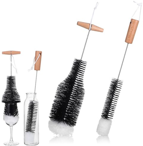 Baluue 2pcs Wire Chimney Cleaning Brush with Long Handle for Pellet Stove Fireplace and Wood Stove Scrubbing Tool for Chimney Maintenance and Grill Cleaning