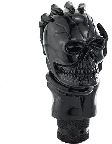 Arenbel Car Shift Knob Skull Shifter Knobs Skeleton Handle Car Racing Gear Lever Stick Fit Most Manual Automatic Vehicles Trucks, Black