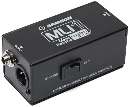 Samson S-Max MLI1 – Passive Mono Line Isolation Box mit STL-Transformer, XLR/¼″ Combo-Anschlüssen, Ground-Lift und 10 Hz–35 kHz Frequenzgang für Studio und Live