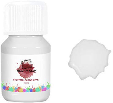 PAINT IT EASY Textil- & Stoffmalfarbe zum Malen & Drucken - Für helle & dunkle Stoffe, 50ml, Weiß