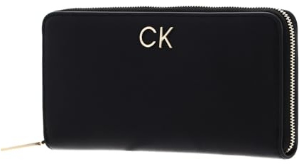 Calvin Klein RE-Lock Z/A Wallet LG PBl, Damen Geldbörsen, Ck Black,