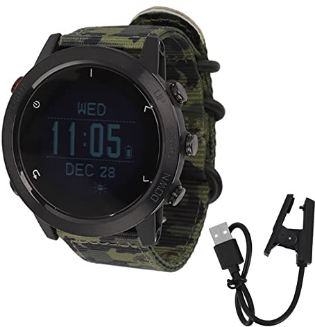 Herrklocka Smartwatch Sportklocka Undervattensdykklocka med GPS H?jdm?tare Barometer Kompass Larmfunktioner Fitnessklocka 10ATM vattent?t (Army Green)