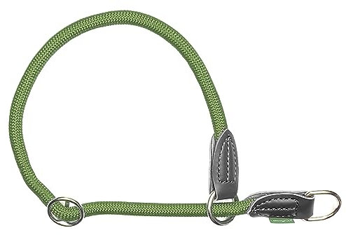 Leisegrün Retrieverhalsband verstellbar | Halsband für Hunde aus Nylon mit Zug-Stopp | Modell Derby | Olivgrün | Größe: M