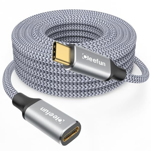 CLEEFUN Prolunga USB C 3 m, USB 3.2 Tipo C 5 Gpbs Sync 100W Ricarica Rapidae/4K@60Hz Maschio a Femmina Type C per iPhone 16 15/Plus/Pro,MacBook-ipadPro/Air,Galaxy S24/S23/S22/S21,Pixel 7/6,USB-C Hub