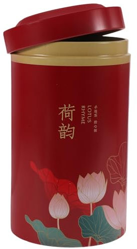 ABOOFAN Boîte à Thé Hermétique en Fer Blanc Ronde Chinoise Pour Thé en Vrac, Pot à Café Scellé en Métal avec Couvercle, Support de Récipient de Bonbons Vintage