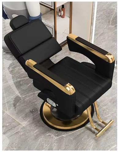 WKXTECZT Poltrona da Parrucchiere Sedia da Barbiere Classica con Girevole A 360° E Altezza Regolabile 10 Cm Pompa Idraulica capacità 150 kg per Parrucchiere Salone,E
