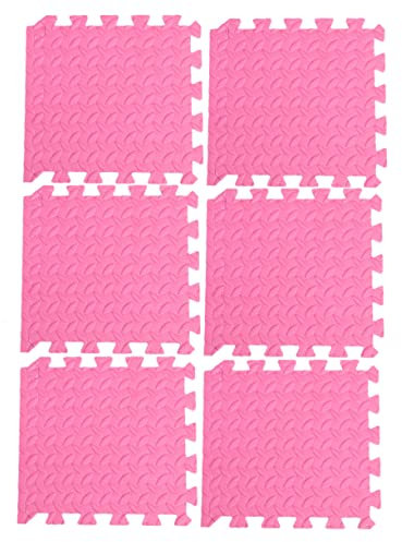 Toddmomy 6pièces Lot De Dalles Eva à Motif Puzzle Emboîtable Tapis Jeu Garçon Fille Coussin Protection Rose