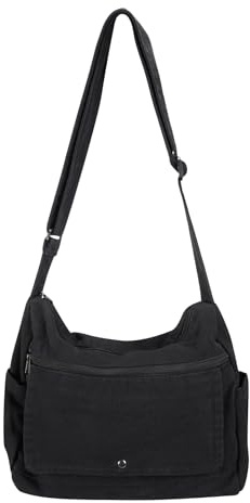 Zlineviy Canvas Messenger Bag for Women Men Crossbody Tote Bag with Multiple Pockets Vintage Satchel