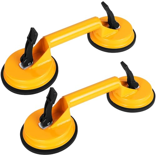 Aleker 2 Pcs Heavy Duty Suction Cups Suction Pads,Glass Suckers Dent Puller Window Suction Cups Heavy-Duty Suction Cup Tile Leveler for Large Glass/Floor Gap Lifting Capacity 120kg