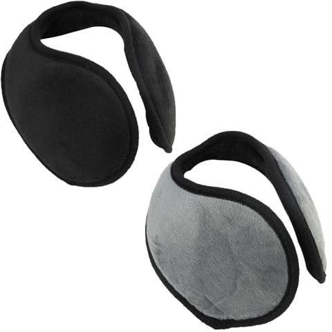 Pevlkawr Orejeras de Invierno 2 Piezas - Calentadores de Oídos Ajustables y Plegables de Felpa Suave - Diseño Universal para Hombre y Mujer - Deporte y Exteriores