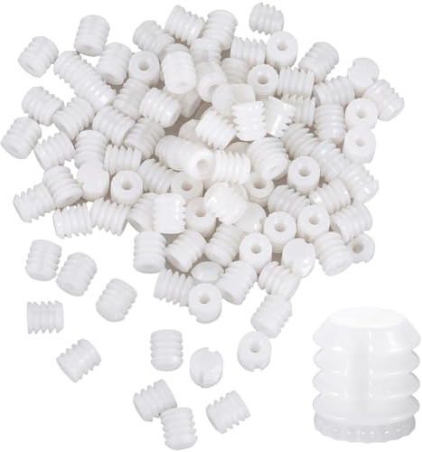 CRASPIRE 100 pz. Inserto in Plastica per Cerniera per Mobili Tasselli per Viti per Mobili Tasselli di Espansione di Ricambio in Plastica Bianca Piccoli Dadi da 0.33 x 0.39 Pollici per Porte Tavoli