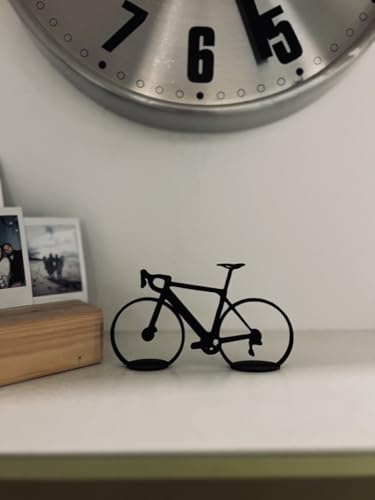 Generisch Rennrad Line Art Figur | Minimalistisch | Deko und Geschenkidee | Aufstellen (Schwarz)