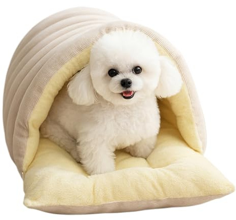 Dog Bed - Enclosed Pet Sleeping Nest, PP cotton Indoor Cat Bed, Dual-Purpose Hiding Place | Soft Kitten Hideaway Tent for Small Medium Large Kitten Puppy Indoor Living Room Garden Yard
