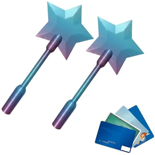 2 x kreditkortsstav 3D-tryckt betalningspinne, magiska stavar kreditkortshållare för att betala stavar, Starmagic Wand kontaktlös betalning MagicWandCard-hållare resekortshållare rolig funktionell