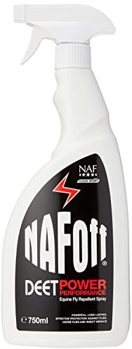 NAF Off Deet Power Performance Fly Spray 750ml – High-Strength Insect Repellent for Horses – with DEET (19%) – Long-Lasting Protection Against Flies, Midges & Horseflies