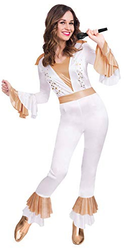 Amscan - Dam 1970-tals Disco Queen Jumpsuit Maskeradstorlek: 8-18