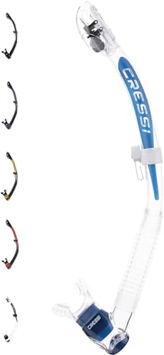CRESSI Itaca Ultra Dry Snorkel - Aereatore Dry per Immersione Apnea e Snorkeling, Trasparente/Blu Metal, Unisex Adulto