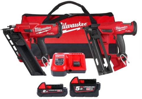 M18FPP2BE-522B 18v Cordless Nailer Twin Kit M18FFN + M18FN16GA 2 Batteries + Charger