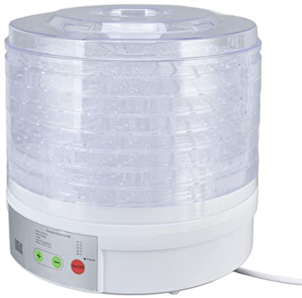 EVGATSAUTO Deshidratador de Alimentos, 350 W, sin BPA, Extraíble, 8 Bandejas, Máquina Secadora de Alimentos Eléctrica para Carne, Cecina, Frutas, Verduras, Máquina Blanca, Secadora (Enchufe