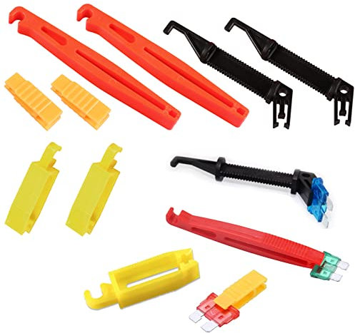12 Stück Autosicherung Abzieher, Kfz Sicherungs Clip Flachsicherungen Set, Sicherungszieher Abziehwerkzeug für Auto