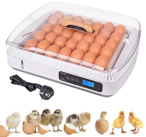MUALROUS 35 Eierbrutkasten mit automatischer Temperatur- und Feuchtigkeitsregelung für das Drehen, Geflügelbrutkasten Huhn Egg Candler 360° klare Sicht Schlüpfen Huhn Ente Wachtel Vogel