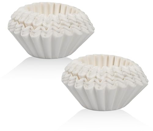 200 PCS Basket Type Filter Papers, Disposable Coffee Filter Papers, 1-4 Cup Coffee White Filters, Biodegradable Fluted Coffee Filter Flowers, Compatible with Dripper/Pour Over Coffee Makers