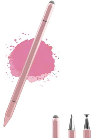 Luntak 3 in 1 Universal Touchscreen Stift Handy，High Sensitivity & Precision Kapazitiver Stylus Pen für iPad Suitable für alle Touch Screens of iPhone/iPad/Android/Samsung Galaxy/Tablets-Rosa