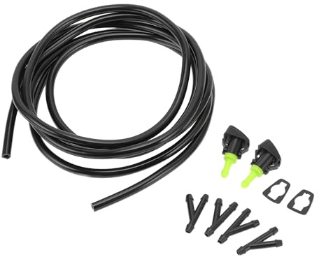 INFINAUTO Kit Ugelli Lavavetri, Ugelli Spruzzatori Anteriori per Parabrezza Ugelli Spruzzatori Lavavetri per Tergicristalli No.5113049AA per Chrysler Town & Country Nero Verde, 1 Set