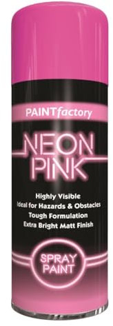 RAPIDE PF Spray Paint Neon Pink 400ML - Highly Visible Extra-Bright Matte Finish | Superior Coverage & Adhesion | Paint Factory Spray Paint | Ideal for Marking, Hazards & Craft Projects (1)