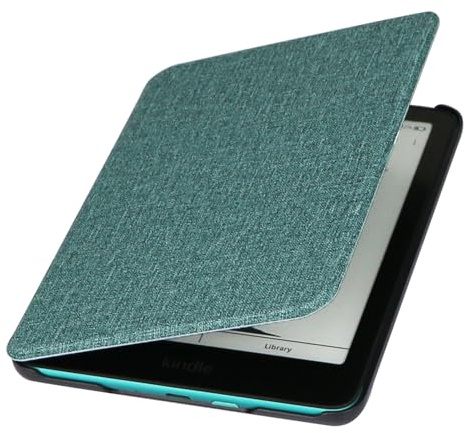 ZhaoCo Fodral för 7 Kindle Paperwhite 2024, kindle colorsoft signature 2024 och Kindle Paperwhite Signature 2024 E-Reader, Slim PU Leather Smart Protective Cover - F Grön