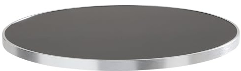 Oviala Montmartre Tischplatte, rund, Schwarz, mit Umreifung, silberfarben, 60 cm