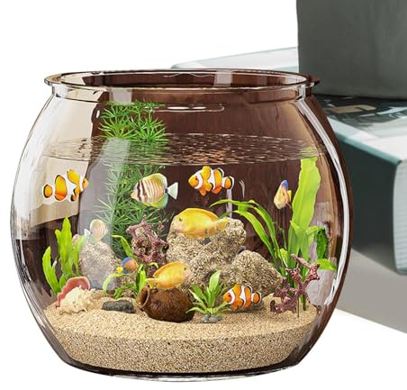 Piccolo acquario - Acquario trasparente per pesci ornamentali | Habitat compatto da tavolo o da tavolo per la casa o la decorazione dell'ufficio, mini contenitore acquatico per animali domestici per