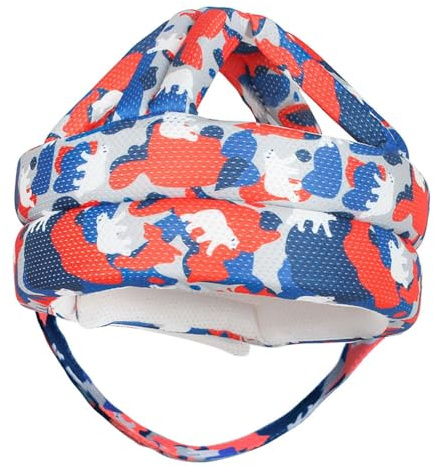 Colcolo Casque de sécurité pour bébé, protège-chef en mousse, Anti-, Anti-Collision, casquette de protection, pare-chocs de dessin animé, chapeau, Ours bleu et blanc