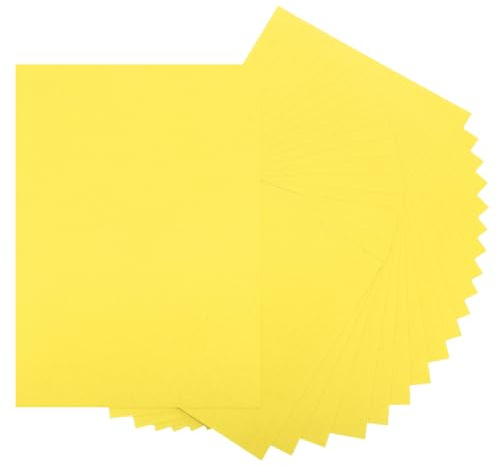 QUARKZMAN 20 Feuilles De Papier Cartonné Jaune 8.5 x 11 A4 Papier Épais 250gsm/170lb Carton En Gros Pour Imprimante DIY Scrapbook Menus Cartes Invitations Et Artisanat