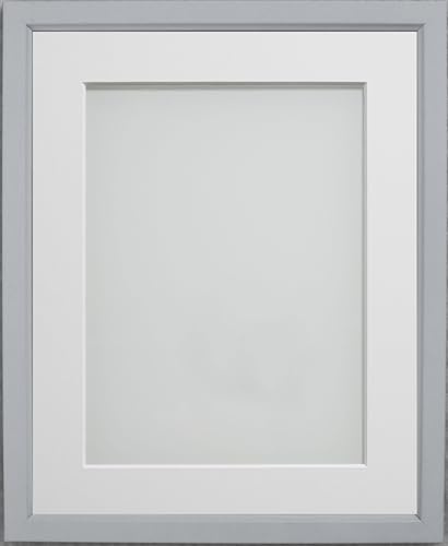 Frame Company Drayton Range Picture Photo Frame with White Mount For Image Size A4, Grey, 14 x 11-Inch