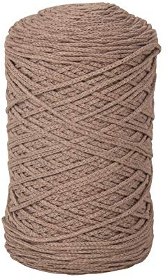 Rayher Braidy Recycling Garn, geflochten, 2 mm ø, taupe, Knäuel ca. 250 m (250 g), Knüpfgarn, Macrameegarn, 42009509