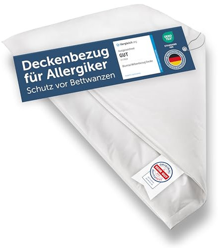 Blumtal® Milbenbezug Decke 155x200 cm - OEKO-TEX Zertifizierte Allergiker Bettwäsche - Encasing für Decken - Hausstaubmilben Schutz